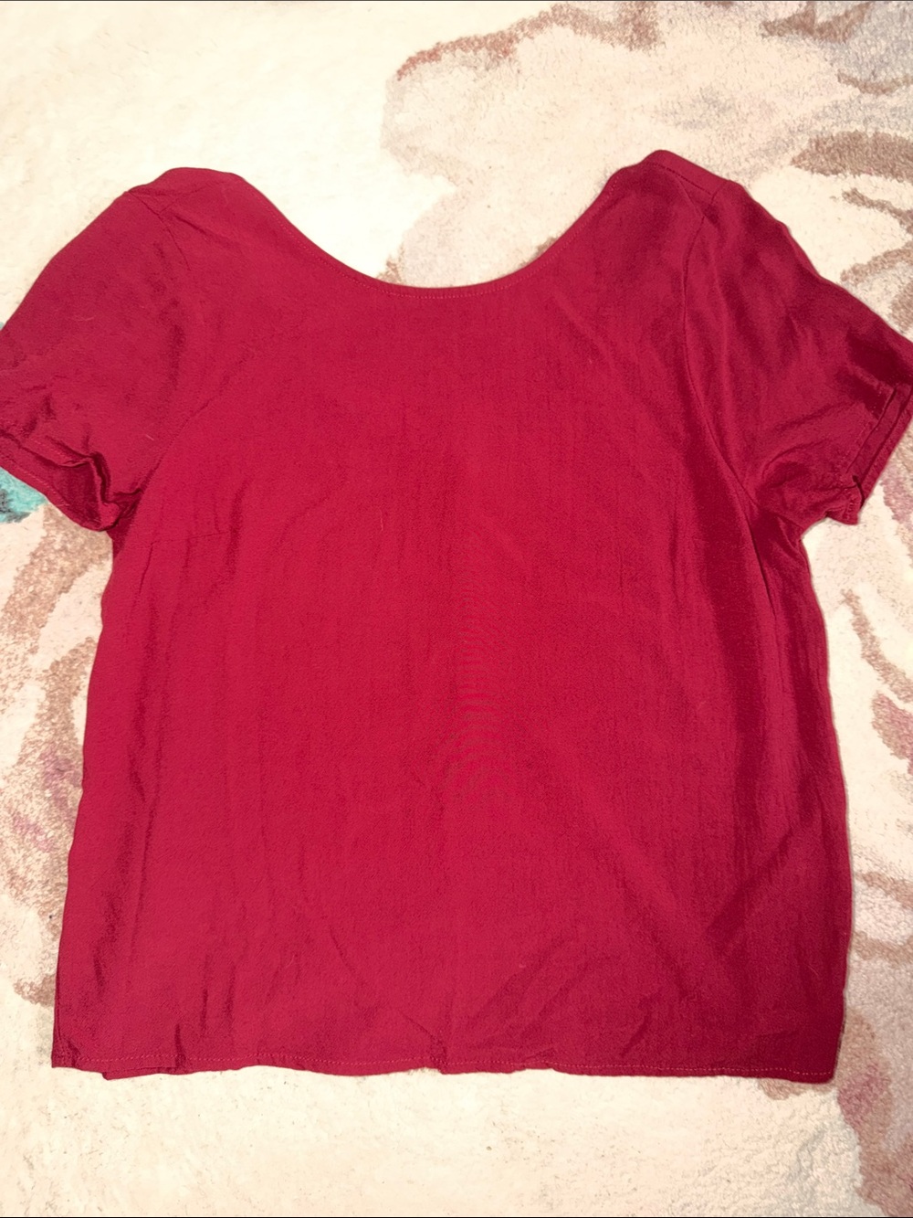 Abercrombie & Fitch Short Sleeve Scoop Neck Top - Deep Red